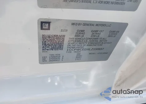 2020 Chevrolet Silverado C1500 Lt из США, поврежденный, VIN 1GCPWCEDXLZ150837